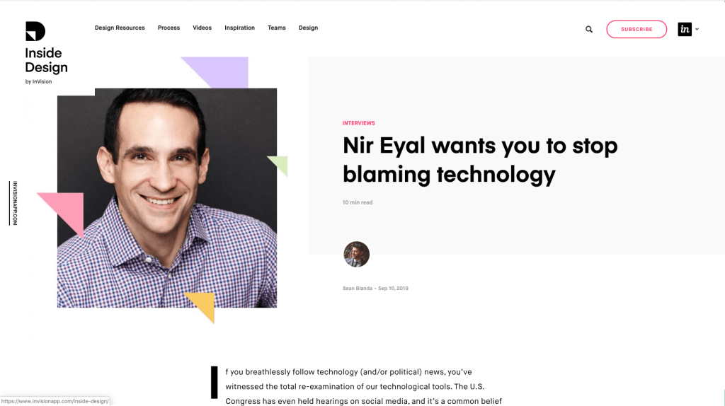 InVision Blog Design