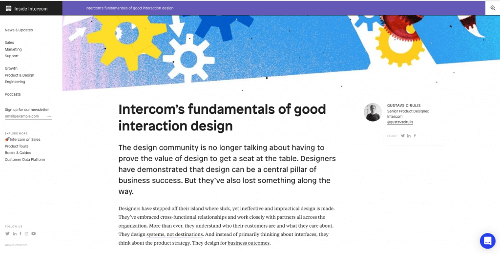 Intercom Blog Design